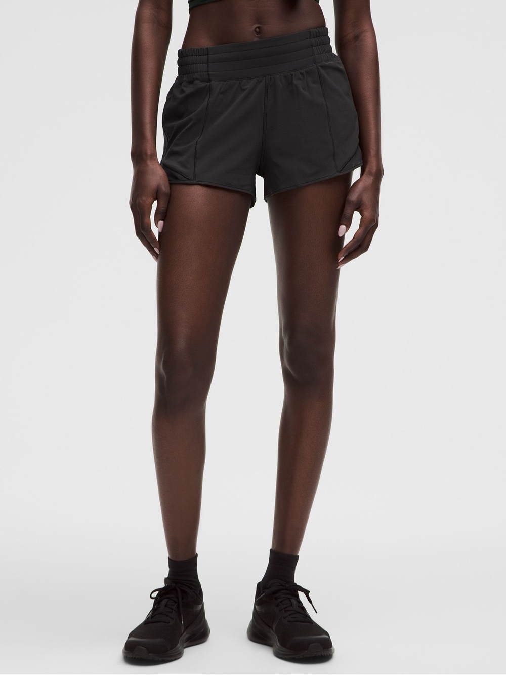 lululemon athletica Black Run Short with Ribbed Waistband